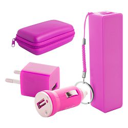 USB set za napajanje Rebex, ružičasta