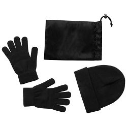 Cap and gloves set Duvel, crno