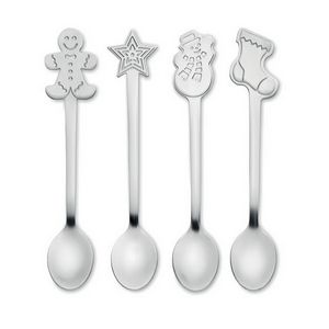 Set od 4 božićne čajne žličice - chip set