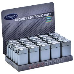 Upaljač elektronski sjajni Atomic MAXX srebrni