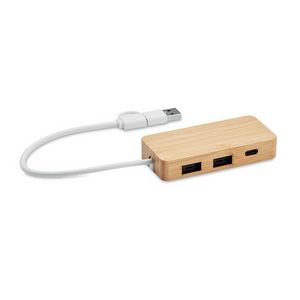 Bambusov usb hub s 3 priključka - hubbam