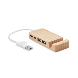 Bambusov usb hub s 4 priključka - hubstand