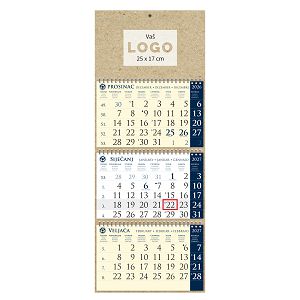 Kalendar trodjelni sirio EKO TAMNO PLAVI