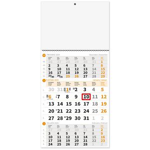 Kalendar trodjelni tromjesečni "NARANČASTI" za 2025