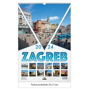 Kalendar "Zagreb 2024", 13 listova spirala JP.