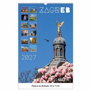Kalendar Zagreb 2026, 13 listova spirala JP.