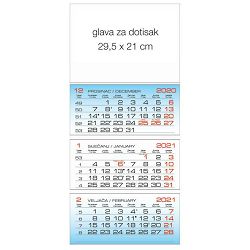 Kalendar zidni trodijelni 2023.