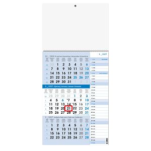 Poslovni kalendar  planer plavi. trodjelni kalendar, 12 list