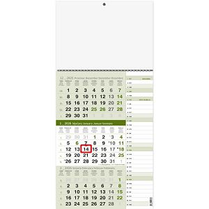 Poslovni kalendar zeleni , tri mjeseca 29,5x62cm, PVC bag