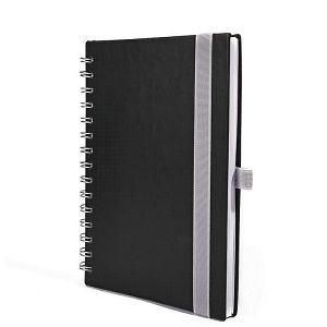 Poslovni notes BORGO A5 Crni – spiralni, 14x21 cm, 192 stranice