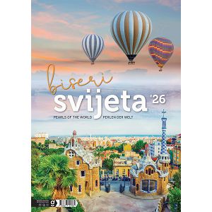 Zidni kalendar Biseri svijeta – 13 listova, 30,5×50 cm