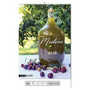 Zidni kalendar Masline – 13 listova, 30,5×50 cm