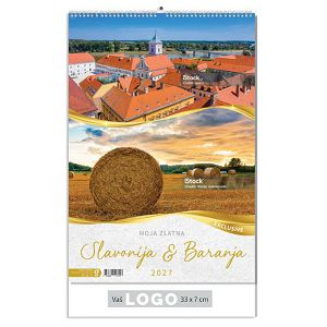Zidni kalendar Moja zlatna Slavonija i Baranja – 13 listova, 33×55 cm