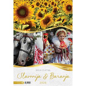 Zidni kalendar Moja zlatna Slavonija i Baranja – 13 listova, 33×55 cm