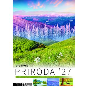 Zidni kalendar Priroda 2027 – 13 listova, 30,5×50 cm