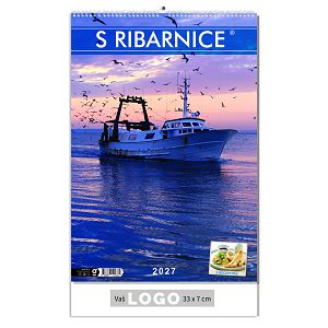 Zidni kalendar S ribarnice – 13 listova, 33×55 cm