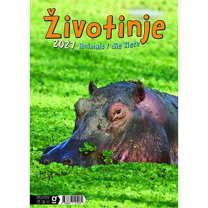 Zidni kalendar ŽIVOTINJE – 13 listova, 24x53,5 cm, color tisak