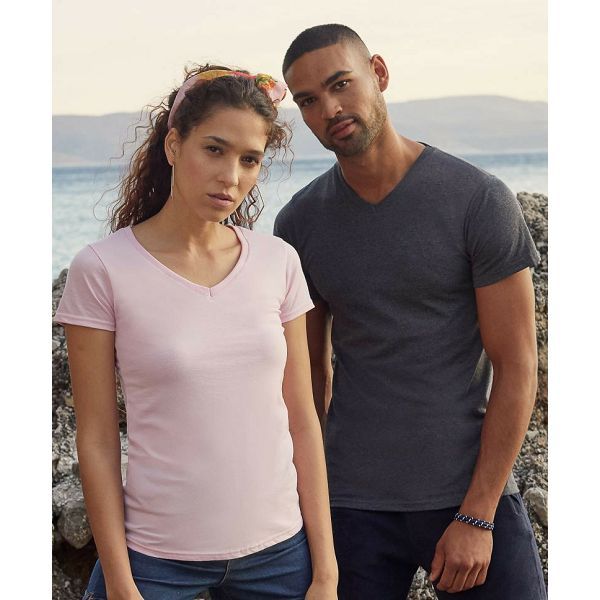 Majica sa V izrezom F.O.L.  Lady-Fit Valueweight V-Neck T