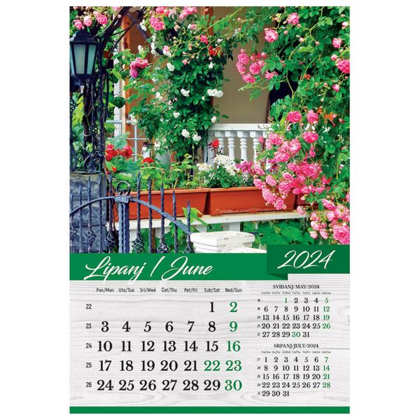 Kalendar "Vrtovi 2024" 13 listova, spirala