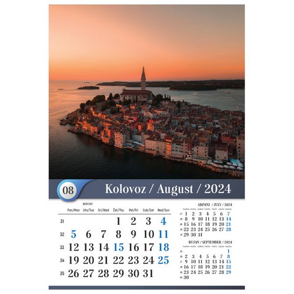 Kalendar "Hrvatski pejzaži 2024" 13L, spirala