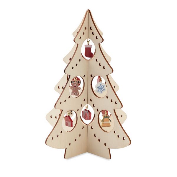 Wooden xmas tree decoration