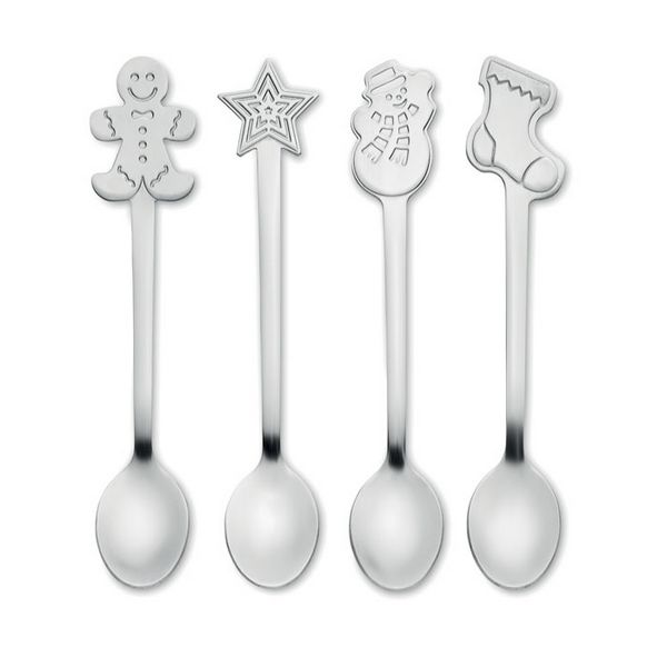 Set od 4 božićne čajne žličice - chip set