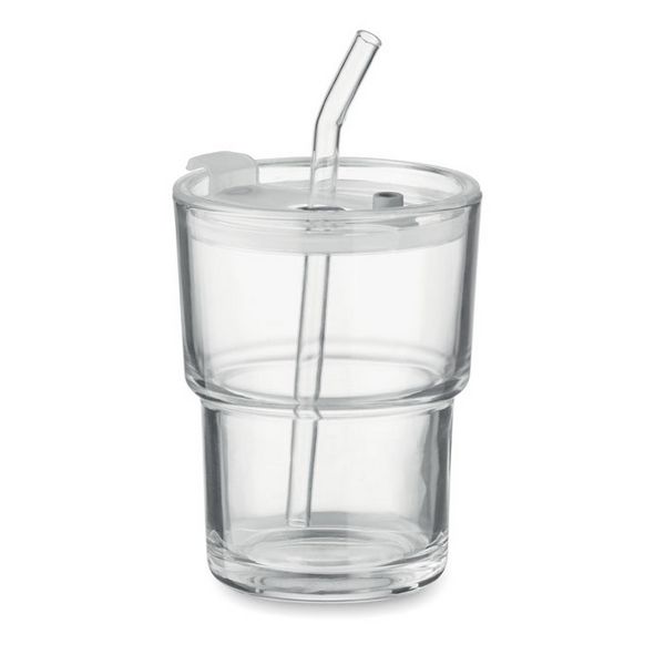 Staklena čaša sa slamkom 400ml - sip