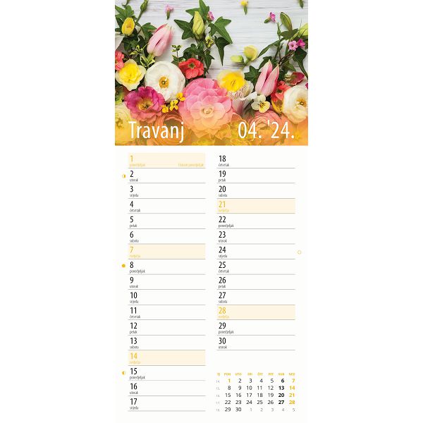 Kalendar color "Cvjetni planer"