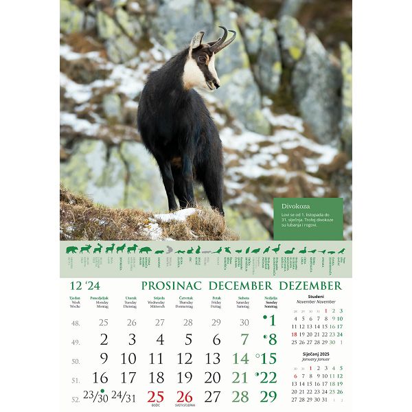 Kalendar color "Kalendar lova"