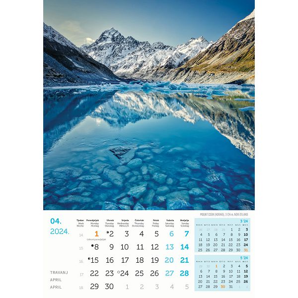Kalendar color "Vrhovi svijeta"