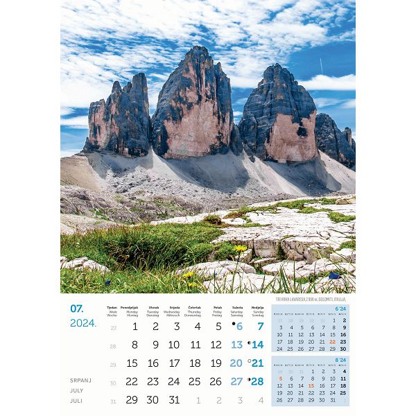 Kalendar color "Vrhovi svijeta"