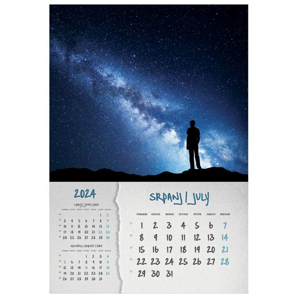 Kalendar "Okom sanjara 2024" 13 listova, spirala