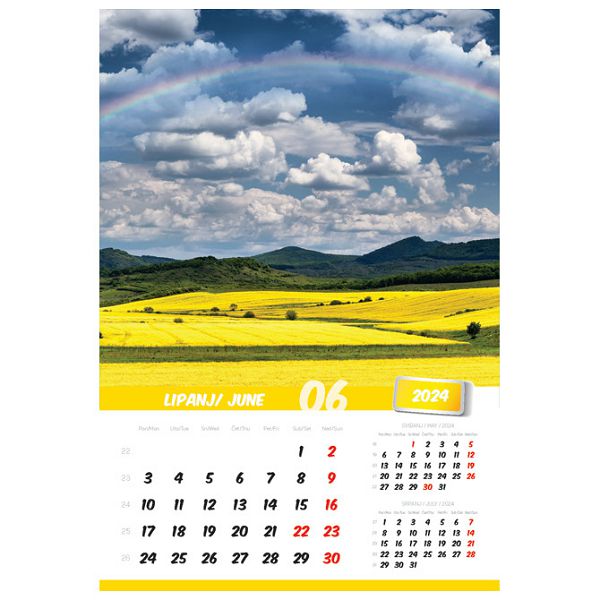 Kalendar "Priroda 2024" 13 listova, spirala