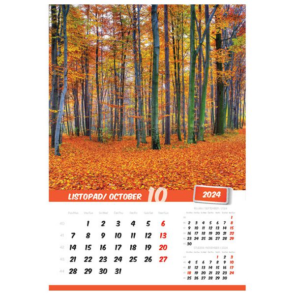 Kalendar "Priroda 2024" 13 listova, spirala