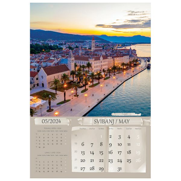 Kalendar "Putujem Hrvatskom 2024" 13 listova, spirala