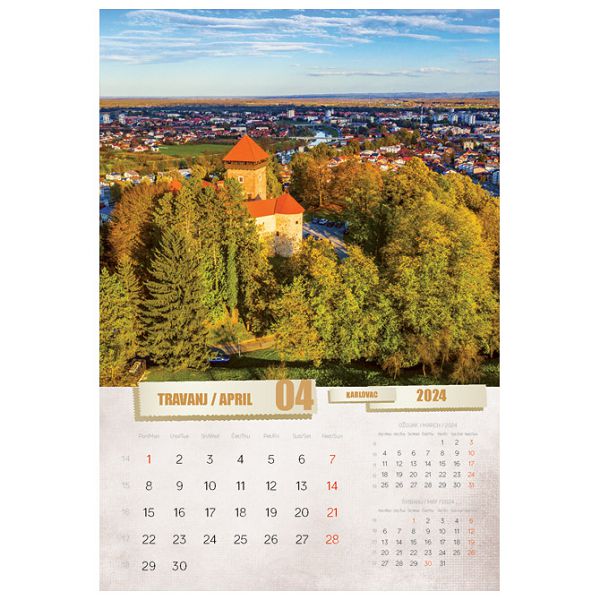 Kalendar "Razglednice Hrvatske 2024" 13 listova spirala