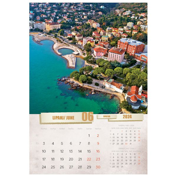 Kalendar "Razglednice Hrvatske 2024" 13 listova spirala