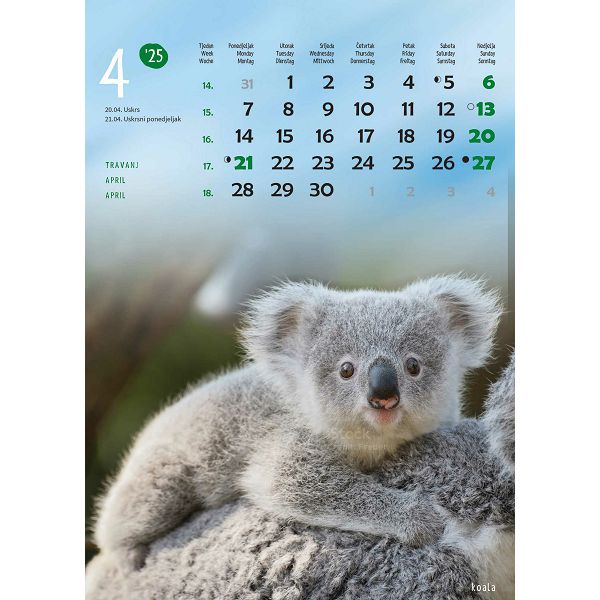 Kalendar "Životinje"  za 2025 g.