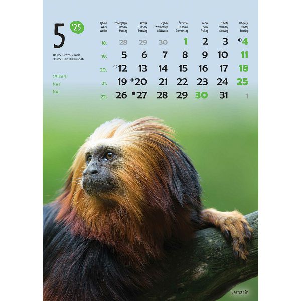 Kalendar "Životinje"  za 2025 g.
