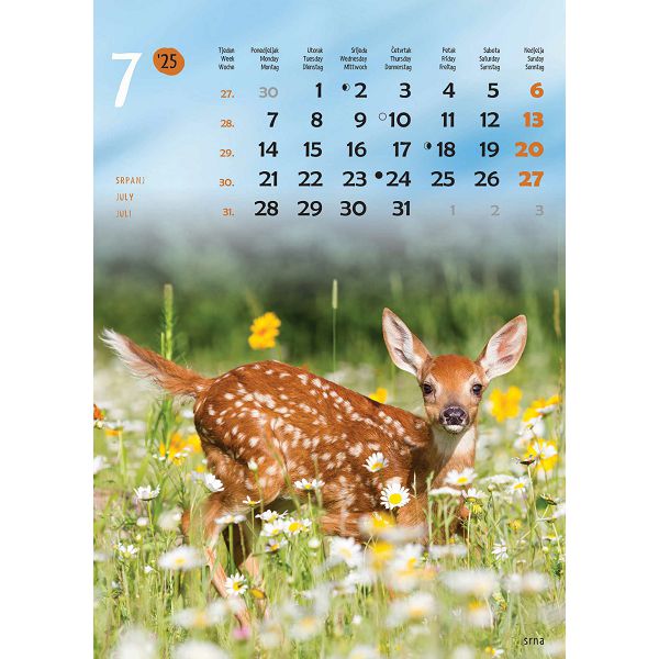 Kalendar "Životinje"  za 2025 g.