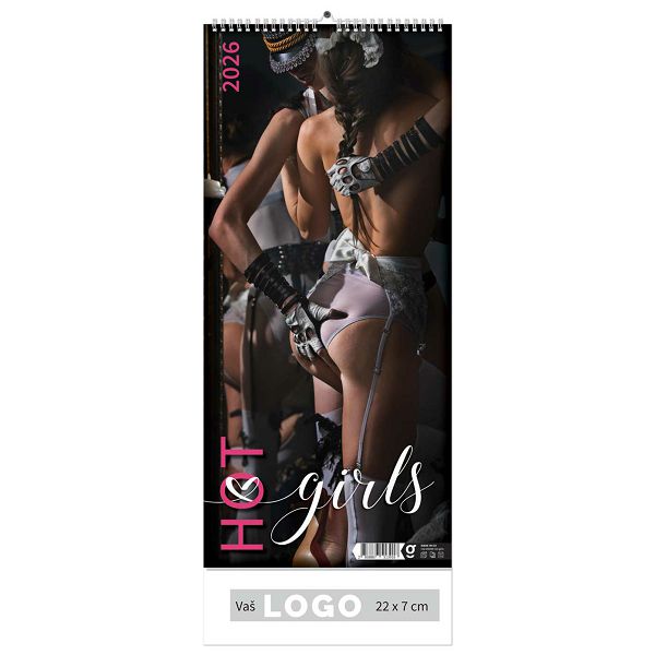 Zidni kalendar Hot Girls – 13 listova, 22×55 cm