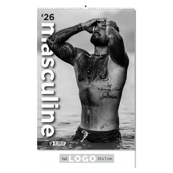 Zidni kalendar Masculine – 13 listova, 33×55 cm