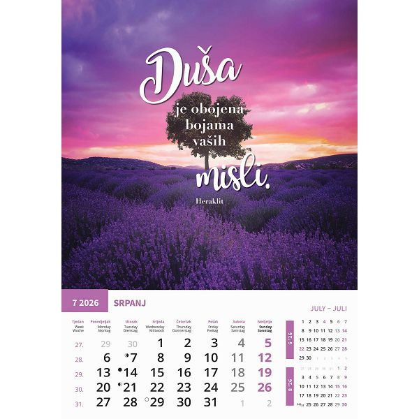 Zidni kalendar Motivacijski – 13 listova, 30,5×50 cm