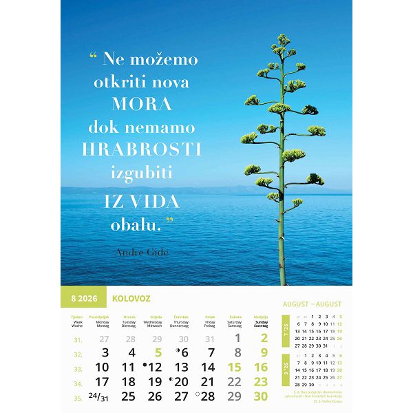 Zidni kalendar Motivacijski – 13 listova, 30,5×50 cm