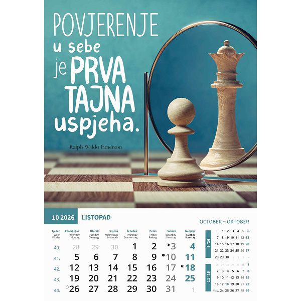 Zidni kalendar Motivacijski – 13 listova, 30,5×50 cm