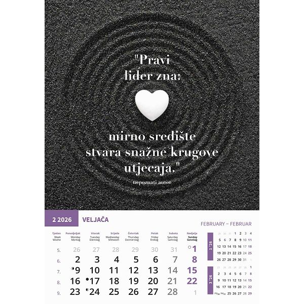 Zidni kalendar Motivacijski – 13 listova, 30,5×50 cm