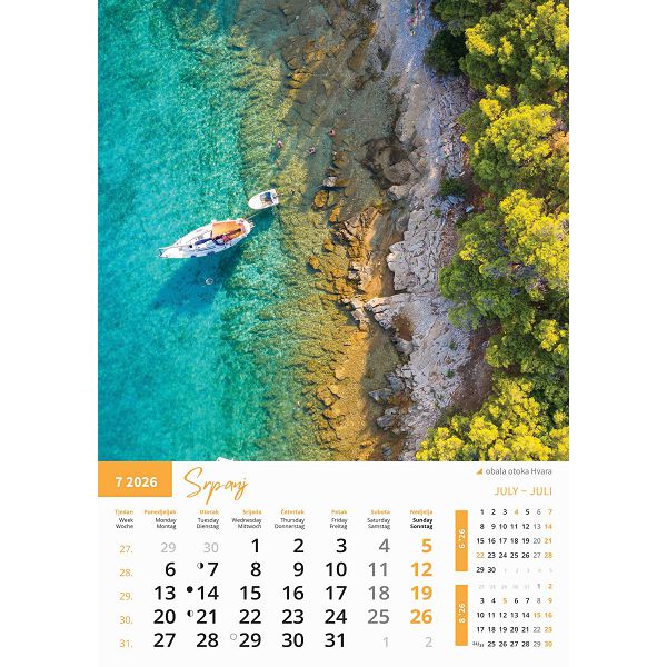 Zidni kalendar Priroda – 13 listova, 30,5×50 cm