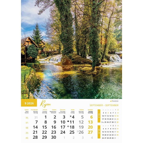 Zidni kalendar Priroda – 13 listova, 30,5×50 cm