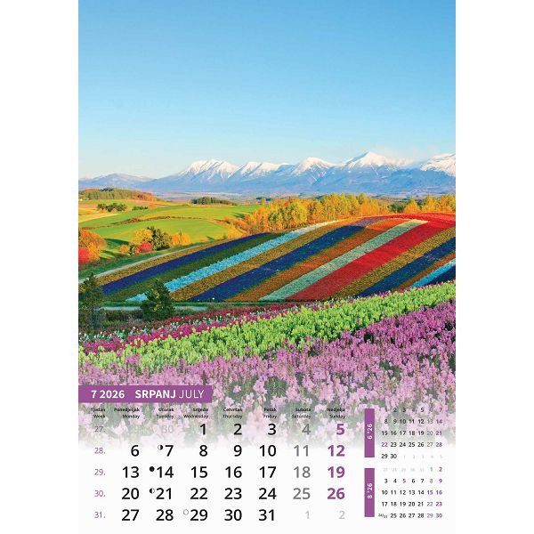 Zidni kalendar Svijet u boji – 13 listova, 30,5×50 cm