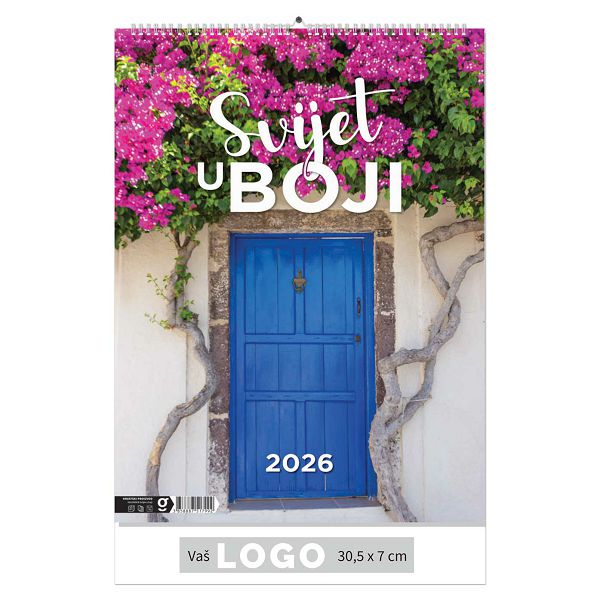 Zidni kalendar Svijet u boji – 13 listova, 30,5×50 cm